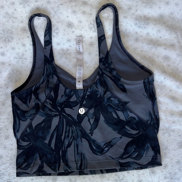 Lululemon grey and black-botanical bloom align tank - Picture 2 of 4